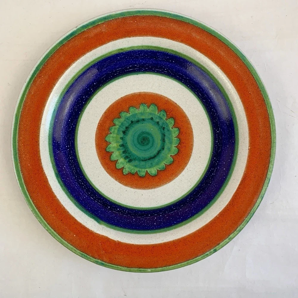 Vtg DeSimone Ceramic Pottery Plates Hand Painted Signed Italy De Simone MCM 60s